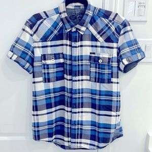 JACK & JONES - button shirt - size Large - blue